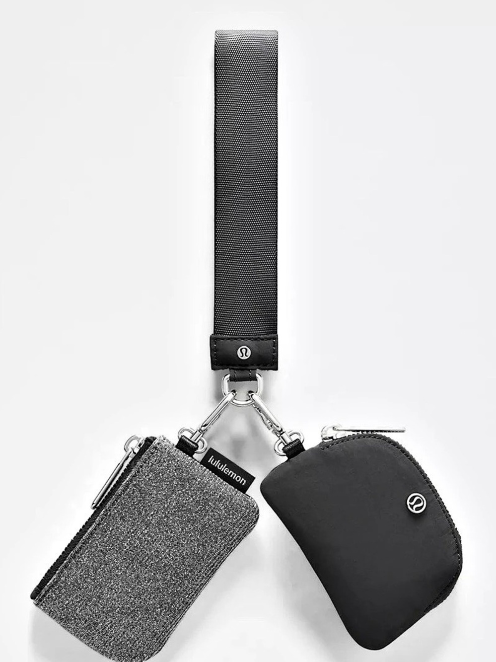 lululemon Dual Pouch Wristlet *Glitter in Black & Gray